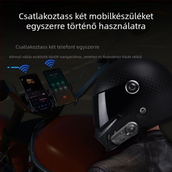 L1 Bluetooth sisakfejhallgató motorkerékpárhoz – Interkom, vízálló és porálló, mono, egyoldali, 100 m hatótávolság, 32 órás üzemidő, támogatja a hívásokat és a zenét