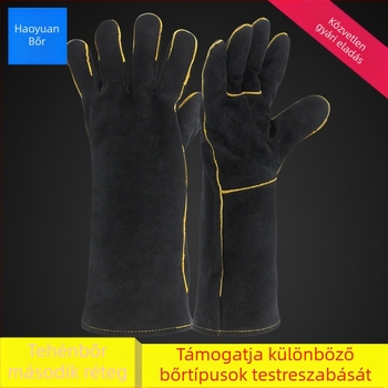 Tehénbőr hegesztőkesztyűk - Kétoldalas bőr, Kötött bélés, Magas hőállóság, Vágásállóság, Elektromos hegesztéshez