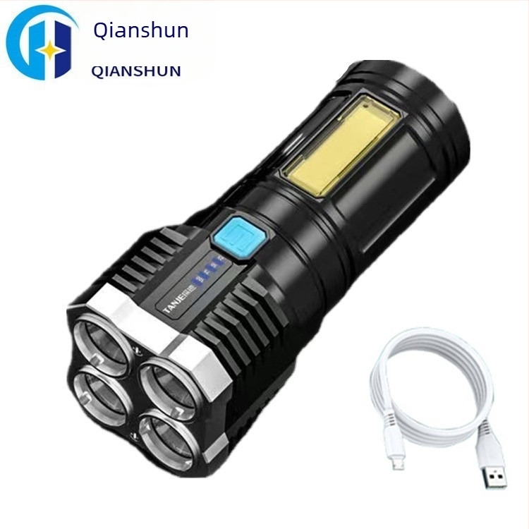 Újratölthető LED elemlámpa – erős fény, 20W; akkumulátor 2400 mAh; fényforrás LED + izzó; töltő mellékelve; hatótáv 100–200 m