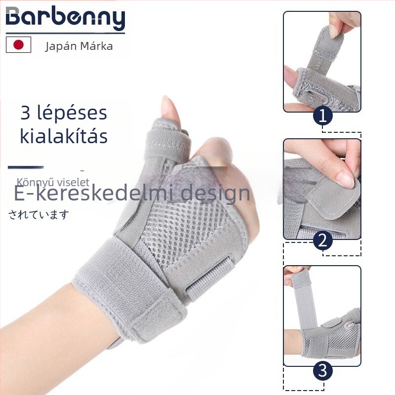 Csuklóvédő ínhüvely törési lemez és hüvelykujjs védelem, hálós anyagból és SBR-kompozitból, felnőtteknek, rehabilitációra