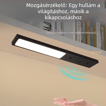 Ultra vékony szekrényvilágítás, négyszögletes kialakítás, éjjeli fény, indukciós kapcsoló, konnektoros táplálás, repülőgép-alumínium ház