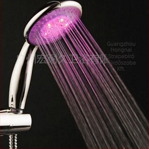 Zuhanyfej hőmérsékletszabályozással és LED világítással - ABS anyag, Modell H0725, 0-90°C