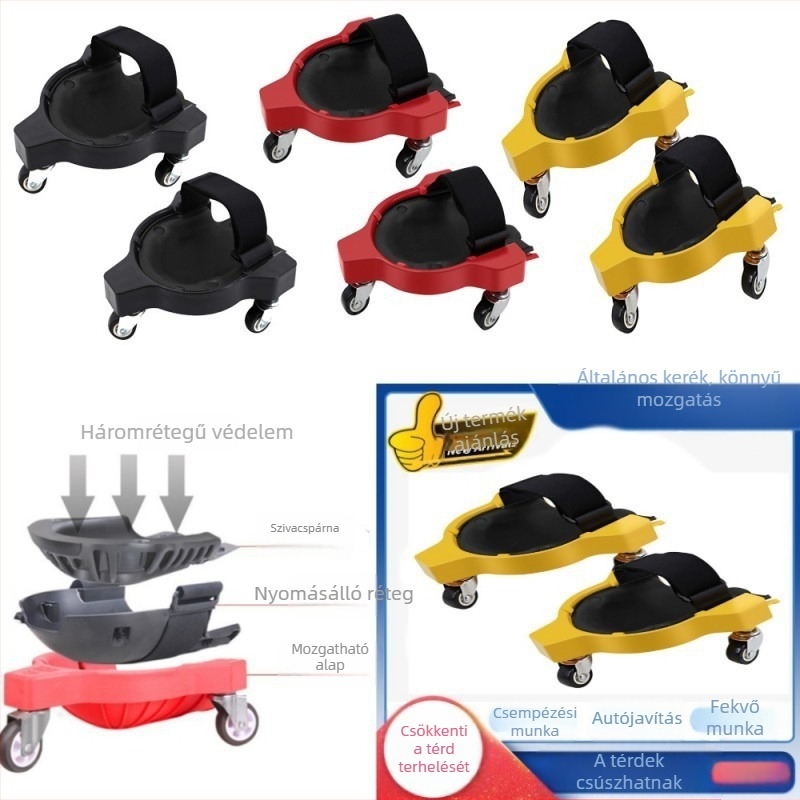 Görgővel rendelkező térdvédő — többfunkciós csúszó térdvédő, Latex + ABS, alsó lábszár védelem, felnőtteknek