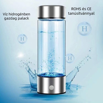 Hordozható hidrogénnel dúsított víz palack generátor — magas boroszilikát üveg, egyszerű stílus, beépített töltés, hidrogénben gazdag víz