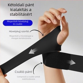Állítható csuklóortézis spandexből – vékony kialakítás, badmintonhoz, univerzális illeszkedés (Anyag: spandex; Sport: badminton; Kategória: csuklóortézis; Illeszkedés: univerzális)