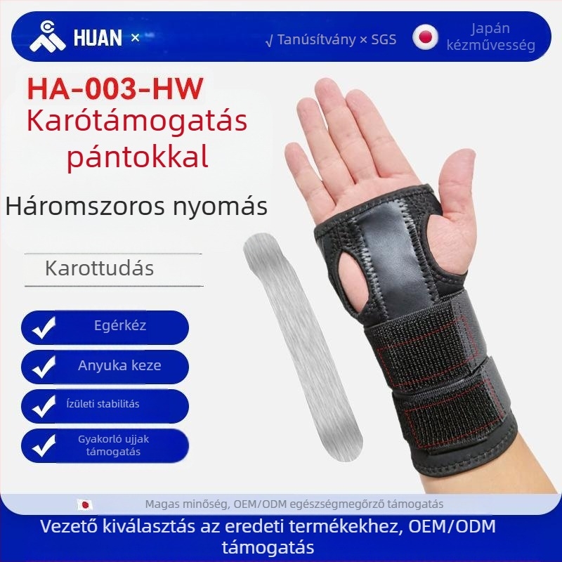 Csuklópánt védő stabil tartással, modell HA-003-HW, neoprén/nylon, futáshoz és edzéshez