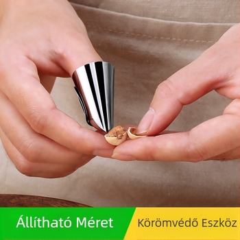 Dió- és edamamehéjító ujjvédővel — 304 rozsdamentes acél, konyhai eszköz, logó személyre szabható