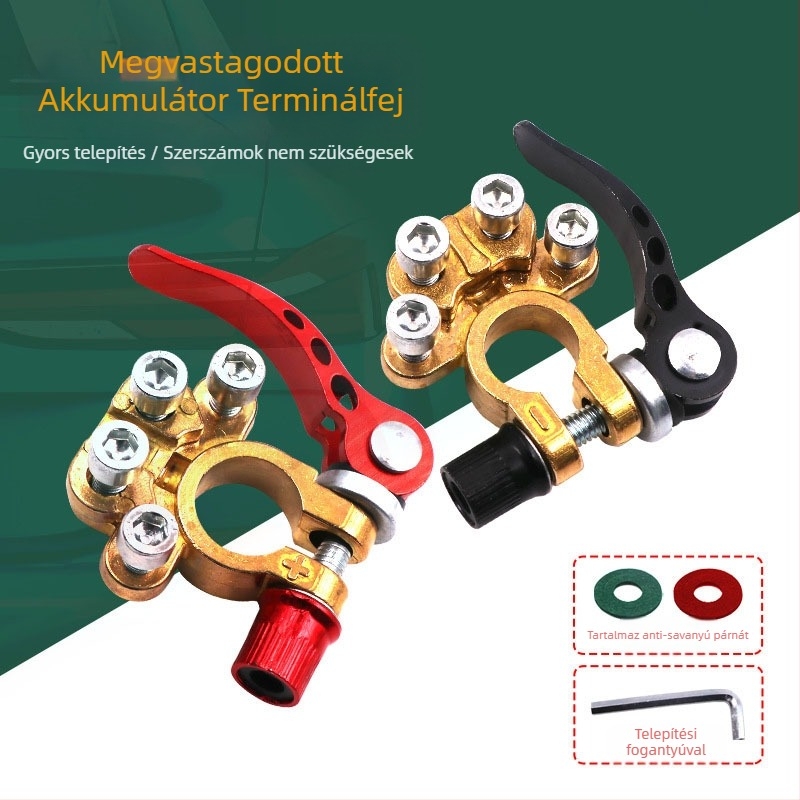 Univerzális autó akkumulátor terminál készlet, sárgarézből, több csatlakozóval, modell NLS, Shaft Worker