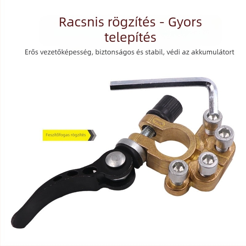 Univerzális autó akkumulátor terminál készlet, sárgarézből, több csatlakozóval, modell NLS, Shaft Worker