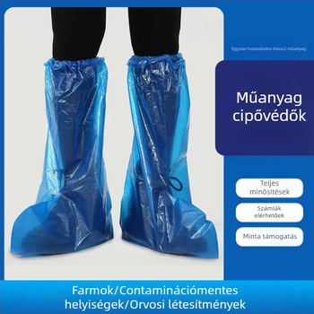 Vízálló cipővédők, egyszer használatosak, magas szárúak, elasztikusak, műanyagból (EVA/gumi), felnőtteknek és gyerekeknek