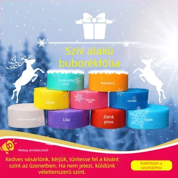 Buborékfólia tekercs, extrán vastag, 60 cm széles × 36 m hosszú, közepes buborékok, átmérő 1,5 cm, magasság 3 mm