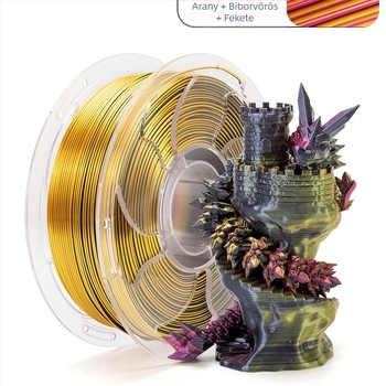 PLA selyem felületű 3D nyomtató filament - kerek keresztmetszet, Tomson Toksen 3D márka, normál sűrűség, nagy sebességű nyomtatás