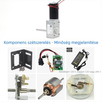 DC fogaskerék motor D-tengellyel, modell 5840-31ZY-D, 21W, 12/24V, méretek 58×40 mm, hatékonyság 90%