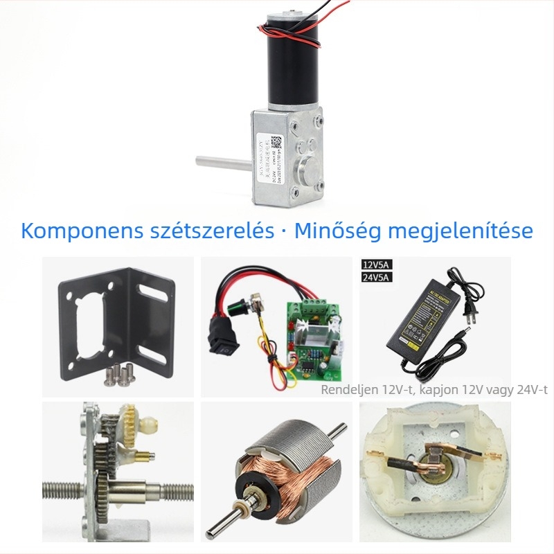 DC fogaskerék motor D-tengellyel, modell 5840-31ZY-D, 21W, 12/24V, méretek 58×40 mm, hatékonyság 90%