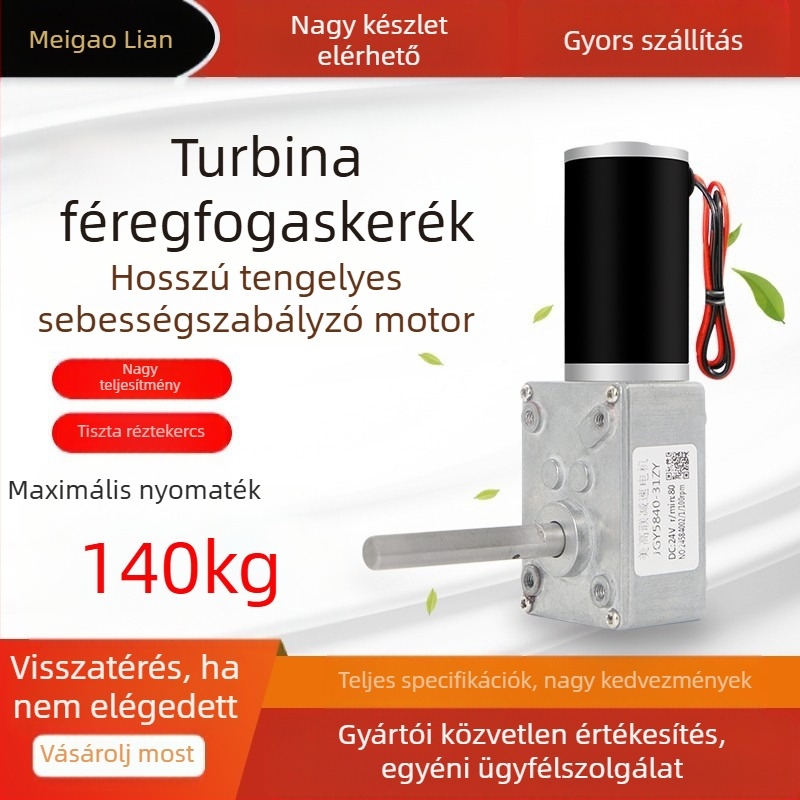 DC fogaskerék motor D-tengellyel, modell 5840-31ZY-D, 21W, 12/24V, méretek 58×40 mm, hatékonyság 90%