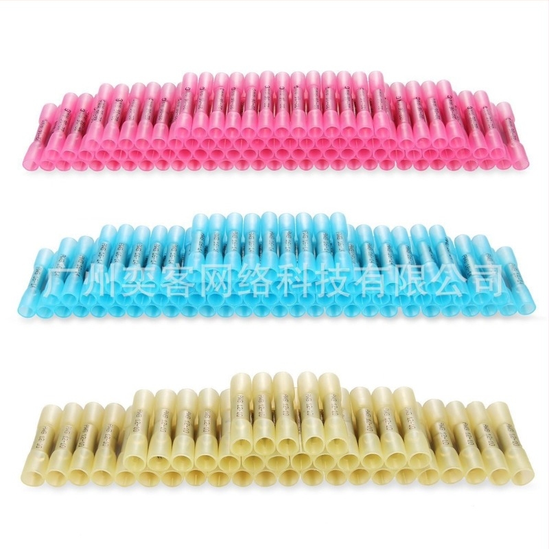 Hőszorító, vízálló terminálkészlet, 100 db; Szigetelőanyag: termosztikus műanyag; Kontaktanyag: réz; Márka: Shenghangera; Alkalmazás: elektromos