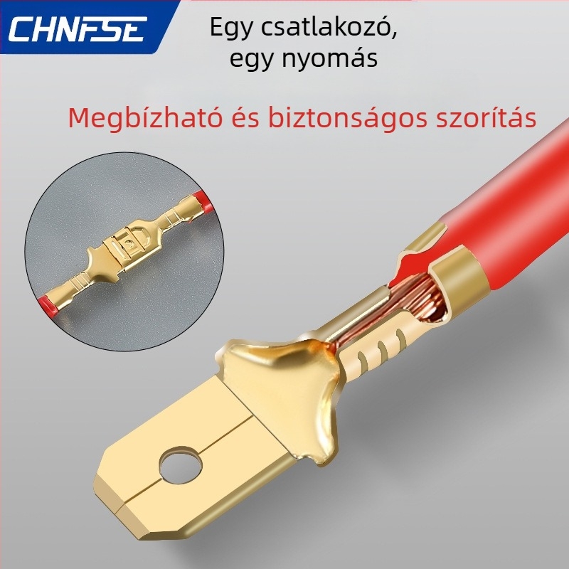 Crimp dugaszolható terminál rugós betéttel és szigetelt házzal, 135/270 darabos dobozban