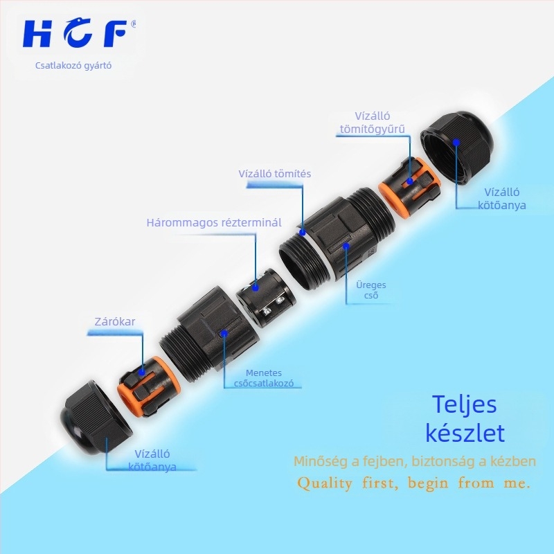 IP68 vízálló háromvezetékes csatlakozó, TUV tanúsítványú dugó, modell B701