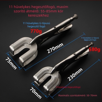 U alakú hegesztőfogó, 45# acél állkapcsok, tömege 0.8 kg, hegesztőfogó sorozat, maximális nyitás 85 mm