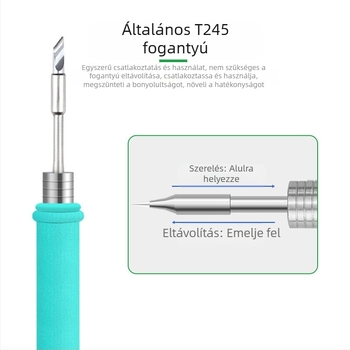 RELIFE RL-T245 sorozat forrasztópáka tiphegy készlet integrált nyelemmel: hegyes, hajlított, K- és SK-fej, kompatibilis RL-T245-I/IS/K/SK