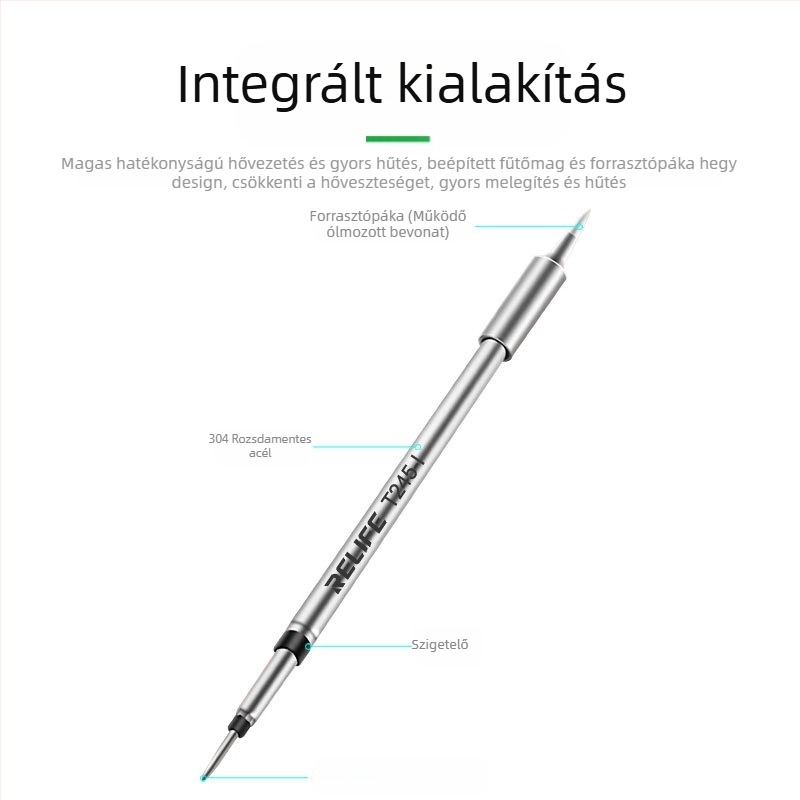 RELIFE RL-T245 sorozat forrasztópáka tiphegy készlet integrált nyelemmel: hegyes, hajlított, K- és SK-fej, kompatibilis RL-T245-I/IS/K/SK