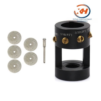 Wolfram-elektróda csiszolófej TIG hegesztéshez, többszögű és offset vágású gyémántkővel; univerzális kompatibilitás; alumíniumötvözet test