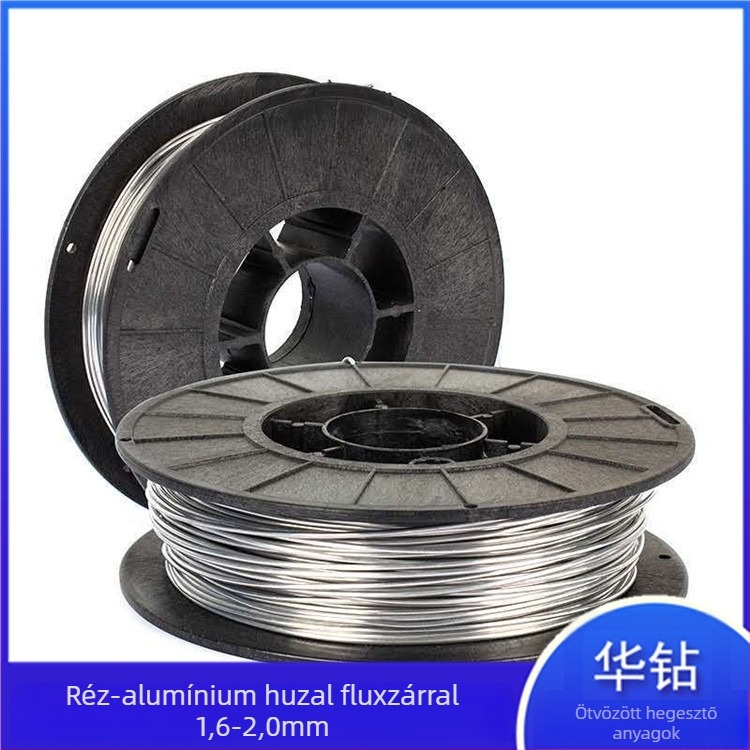 Fluxusmagos hegesztődrót, réz- és alumínium ötvözetek sorozata, magos típusú, alkalmas réz, vas, alumínium és rozsdamentes acél hegesztésére, dobozos csomagolás