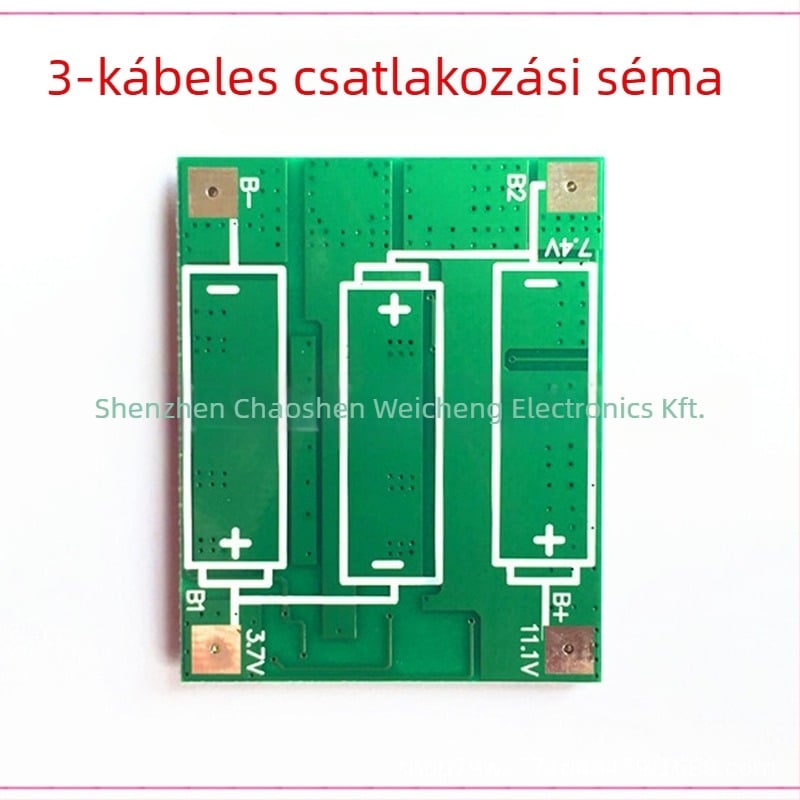 CXW 18650-es cellákhoz védőpanel, háromsoros, 25A, ROHS tanúsított