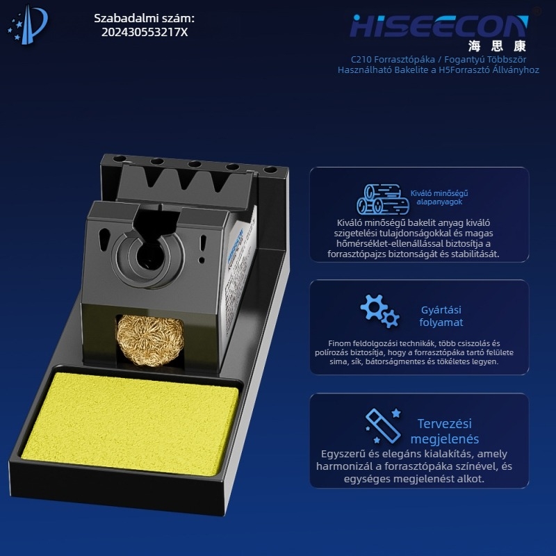 Forrasztópáka tartó, hőálló, intelligens állomás tartó, Hiseecon