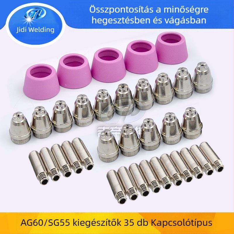 Giddy plazma vágópisztoly kiegészítők AG60/SG55-höz – 35 darabos készlet elektrodákkal, duzával és védő sapkával