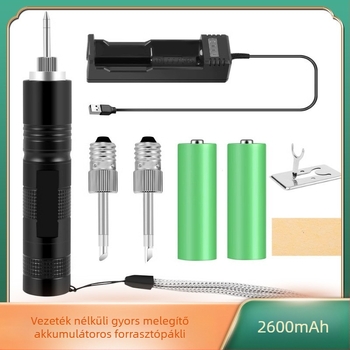 18650-akkumulátoros hordozható vezeték nélküli forrasztópáka LED-jelzőfénnyel, nagy teljesítmény