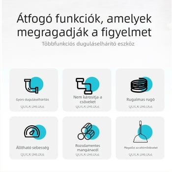 Elektromos lefolyótisztító készülék WC-hez, konyhai csövekhez és fürdőszobai lefolyóhoz