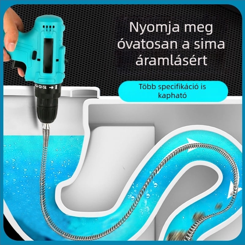 Elektromos lefolyótisztító készülék WC-hez, konyhai csövekhez és fürdőszobai lefolyóhoz