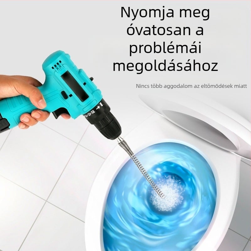 Elektromos lefolyótisztító készülék WC-hez, konyhai csövekhez és fürdőszobai lefolyóhoz