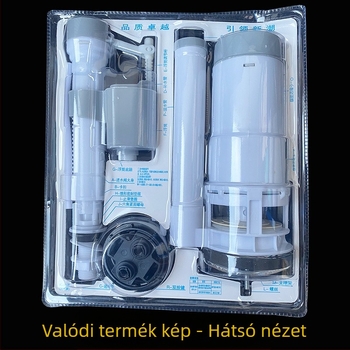WC tartály kiegészítő készlet: leeresztő szelep, öblítő gomb és bemeneti szelep; műanyag anyag, Yu Xin márka; modern egyszerű stílus