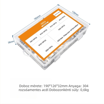 304 rozsdamentes acél U-alakú bilincs készlet önmetsző csavarokkal, vízvezetékhez, 160 db