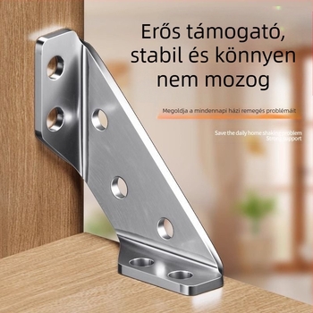 Rozsdamentes acél sarokmerevítő – többfunkciós bútorrögzítő, háromoldali rögzítés, anti-lengés, csavaros
