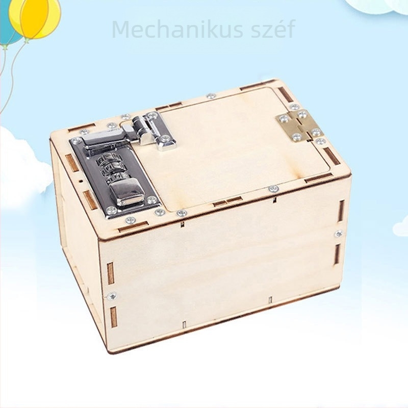 Fa mechanikus jelszódoboz puzzle játék 7–14 éveseknek (Oktatási előnyök: szellemi fejlesztés; gyakorlati tanulás; interaktív játék; szülő–gyermek kapcsolattartás; érdeklődés felkeltése)