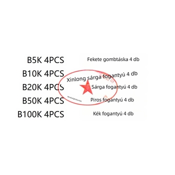 Aemedy egypólusú potenciométer választható ellenállásokkal 5K/10K/20K/50K/100K és 20 gombfej készlet