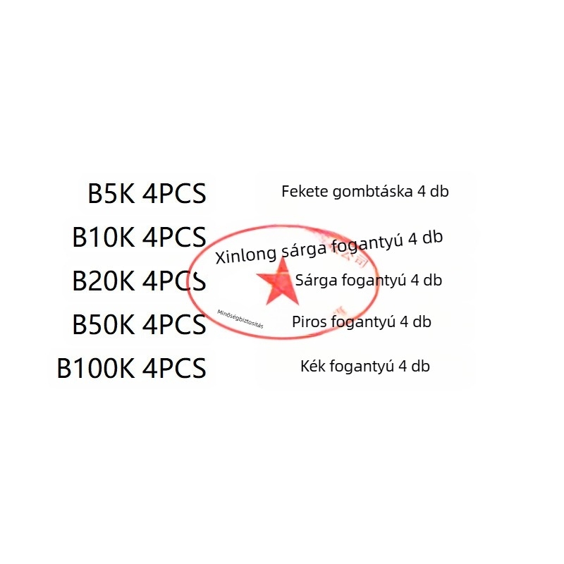 Aemedy egypólusú potenciométer választható ellenállásokkal 5K/10K/20K/50K/100K és 20 gombfej készlet