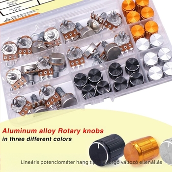 WH148 potenciométer kapcsoló gombbal, 60 db, B5K/10K/20K/50K/100K