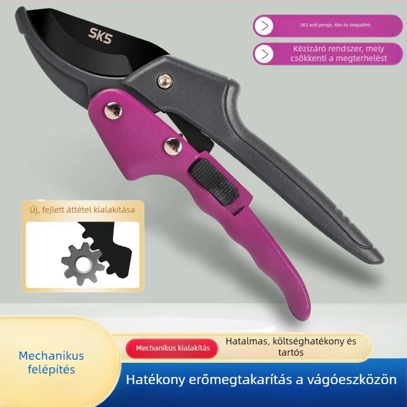 Metszőolló görgőmechanizmussal – gyümölcsfákhoz és kerthez (görgő mechanizmus; gyümölcsfák; kert)