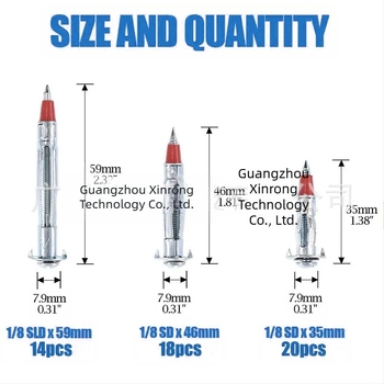 Xinrong 52 darabos készlet galvanizált acél üregfalankerekekhez kereszthéjú önmetsző csavarokkal