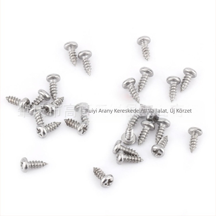 800 darab dobozban: csavarok önmetsző pan fejűek, 304 rozsdamentes acélból, nikkelezett felület, minőségi osztály 4.8