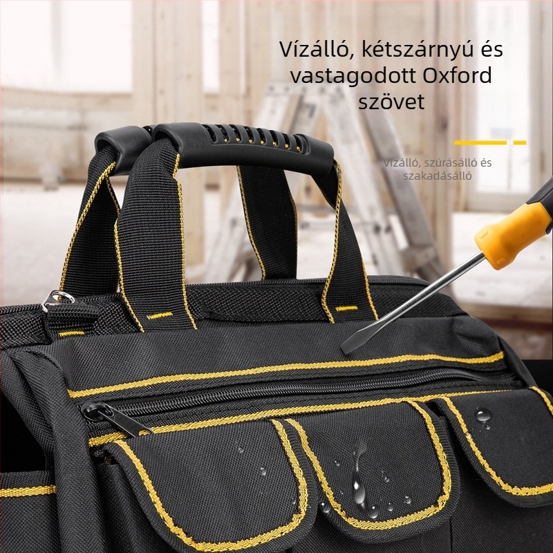 HUIJIA T214 Vászon szerszámos táska elektromunkásoknak - tartós, nagy kapacitású, multifunkcionális