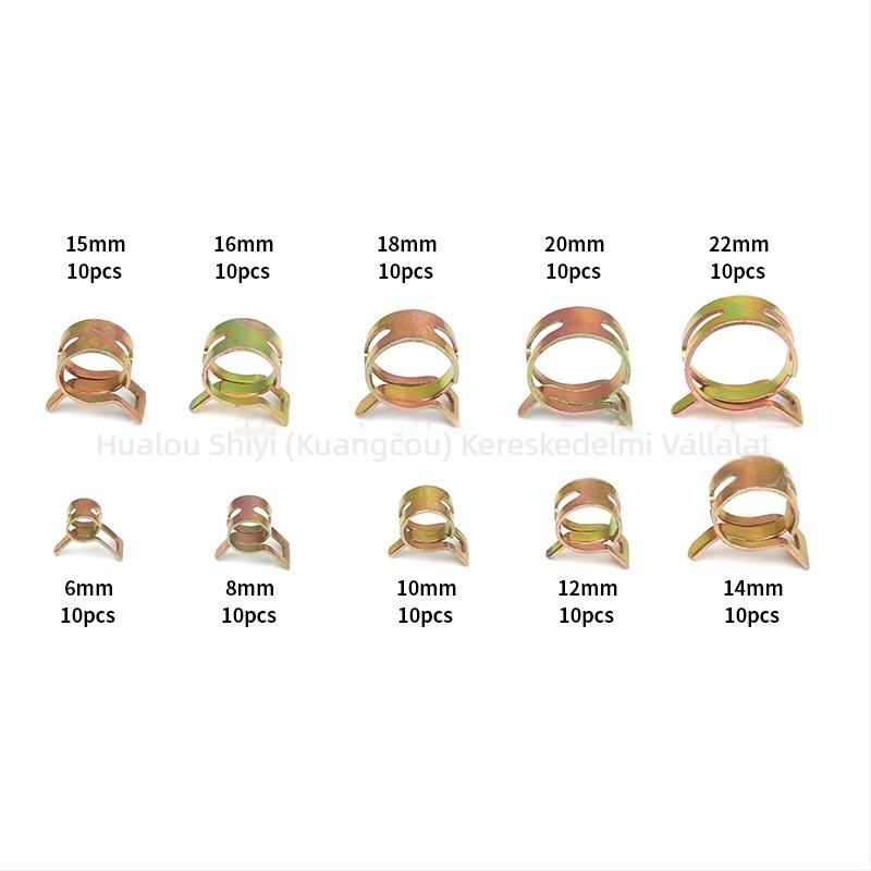 Vízvezeték-csőhöz készült körgyűrű-szorító – manganacélból, galvanizált felület, névleges Ø6–22 mm, modell 540