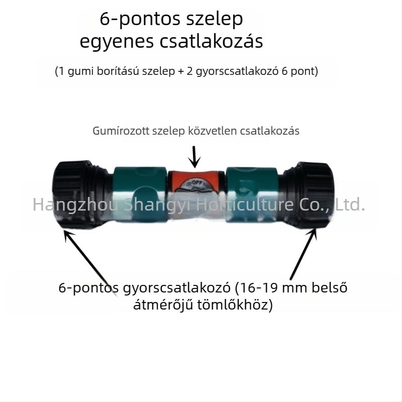 Kerti tömlő hosszabbító csatlakozó: tömlőjavítás, egyenes átfolyás, gyors csatlakozás (tömlőjavítás; egyenes átfolyás; gyors csatlakozás)