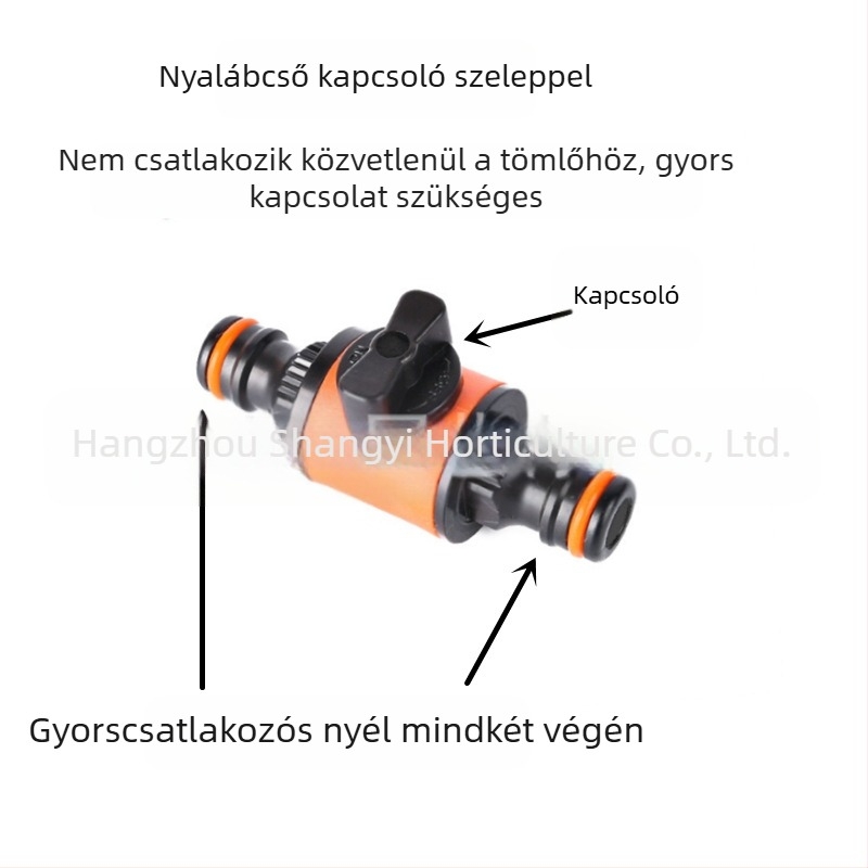 Kerti tömlő hosszabbító csatlakozó: tömlőjavítás, egyenes átfolyás, gyors csatlakozás (tömlőjavítás; egyenes átfolyás; gyors csatlakozás)
