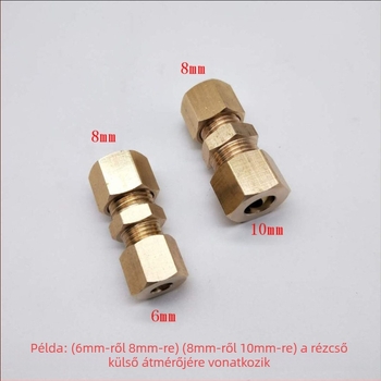 Rézcső redukáló csatlakozó gyorskapcsolóval, nagy nyomáshoz