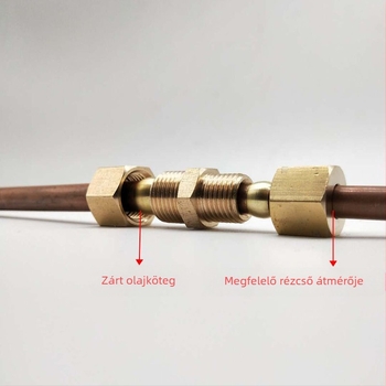 Rézcső redukáló csatlakozó gyorskapcsolóval, nagy nyomáshoz
